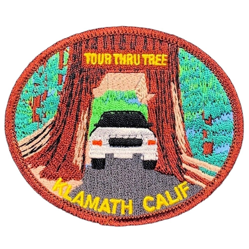 Klamath Tour Thru Tree Embroidered Patch — Iron On 3.5"