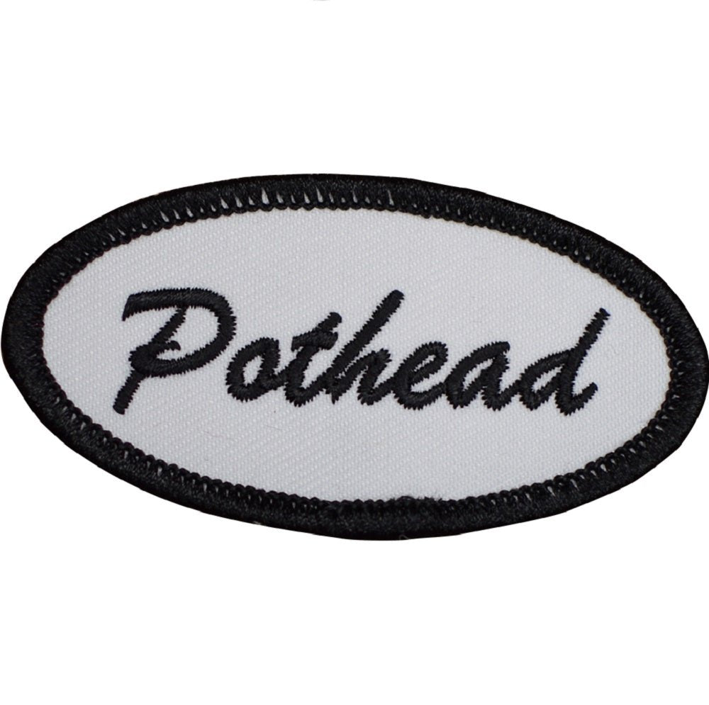 Pothead Patch - Embroidered Cannabis Marijuana Weed Smoker Badge 3" (Iron On)