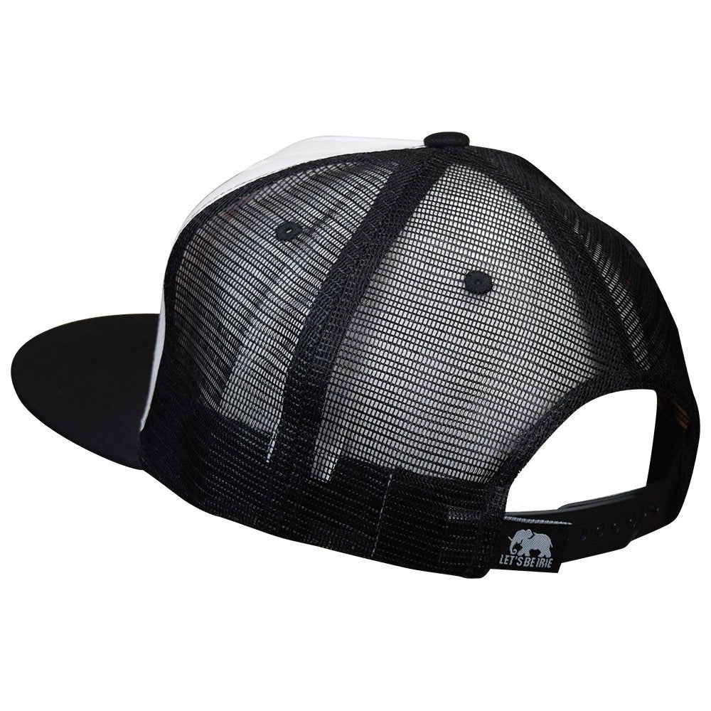 California Highway 101 Hat - CA Grizzly Bear, Black/White Trucker, Snapback Cap - Paddy's Patches