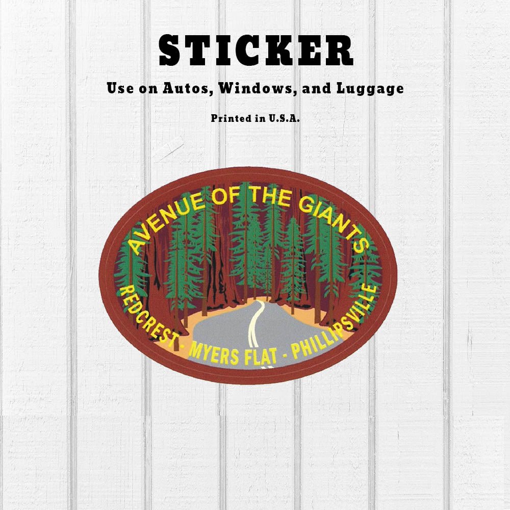 car sticker decal avenue of giants redcrest