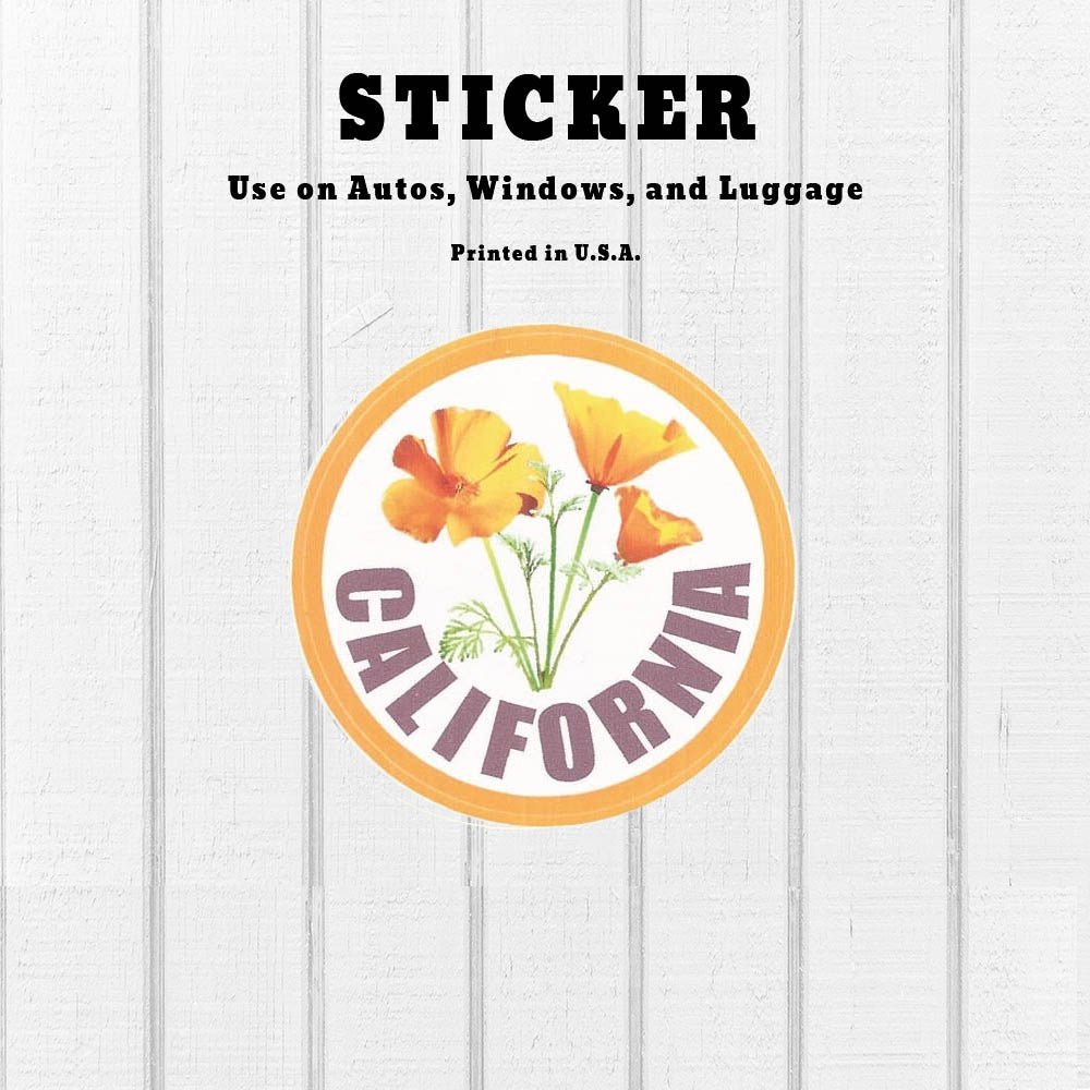 car sticker decal california poppy