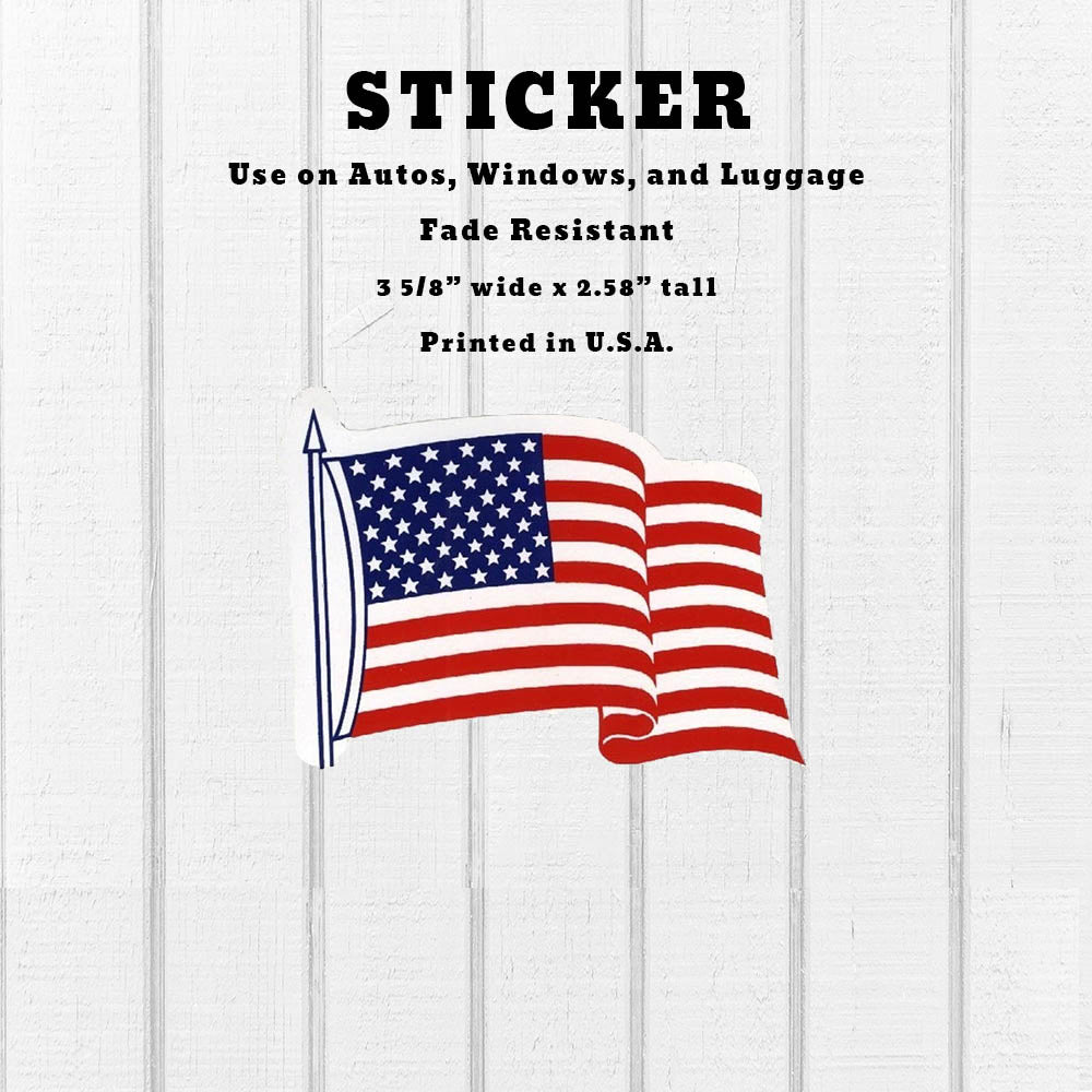 car sticker decal us flag wave