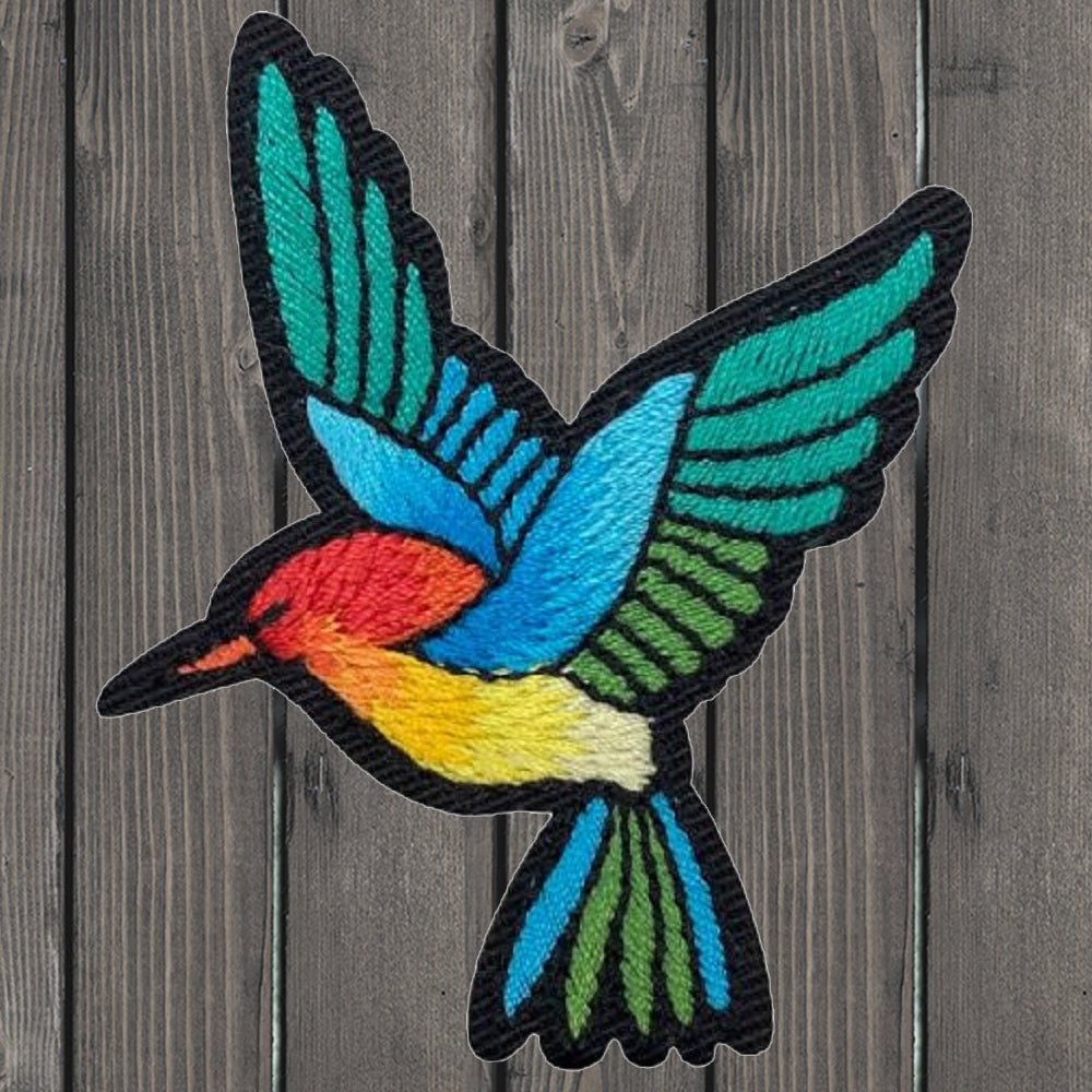 embroidered iron on sew on patch Tropical Colorful Parakeet Bird