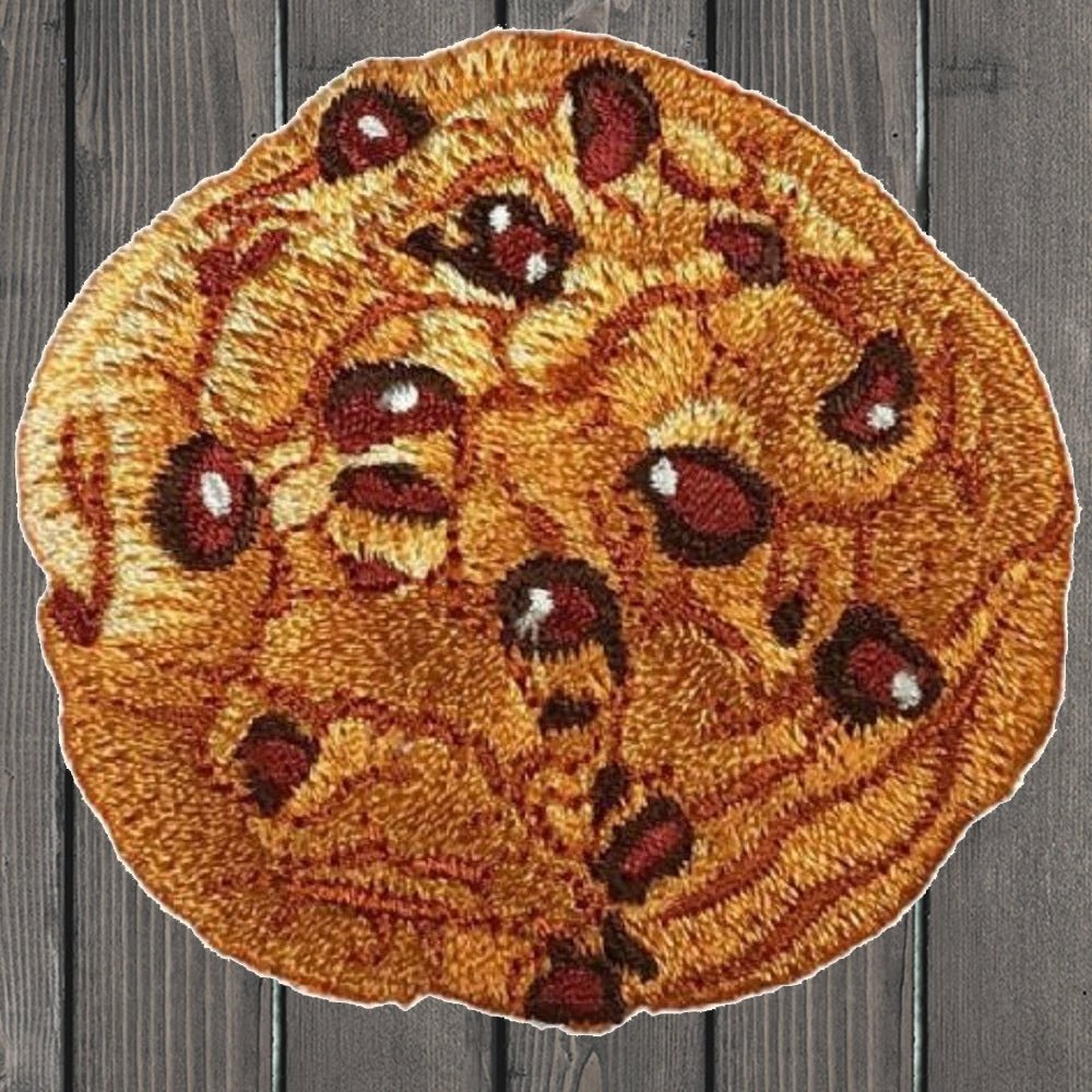 embroidered iron on sew on patch chocolate chip cookie
