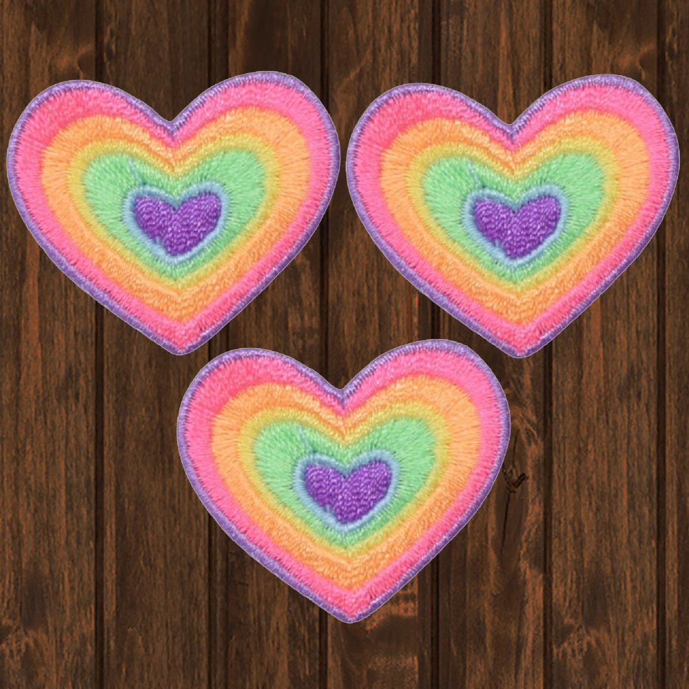 Heart Embroidered Patch — 3-Pack — Iron On – Paddy's Patches