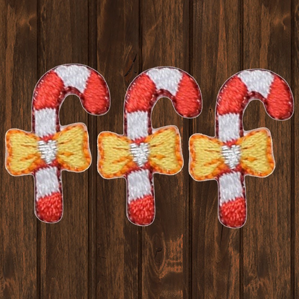 embroidered iron on sew on patch mini candy cane