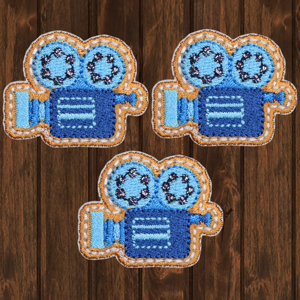 embroidered iron on sew on patch movie camera