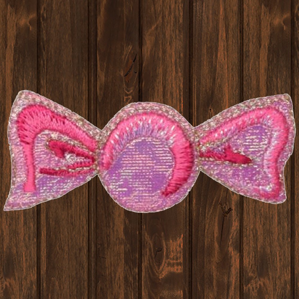 embroidered iron on sew on patch pink candy sparkles himmery sweets treats