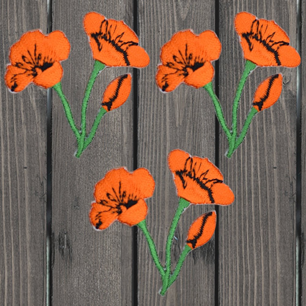 Poppy Embroidered Patch — 3-Pack — Iron On – Paddy's Patches