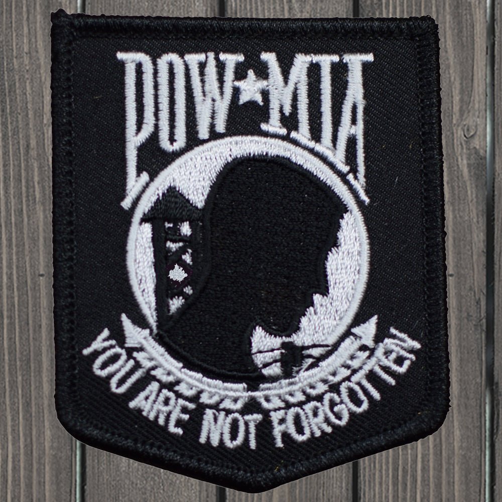 embroidered iron on sew on patch pow mia