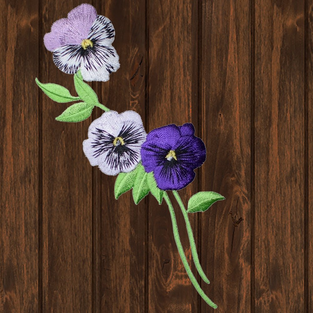 lavender iron on flower pathes Pansy Flower Applique Patch