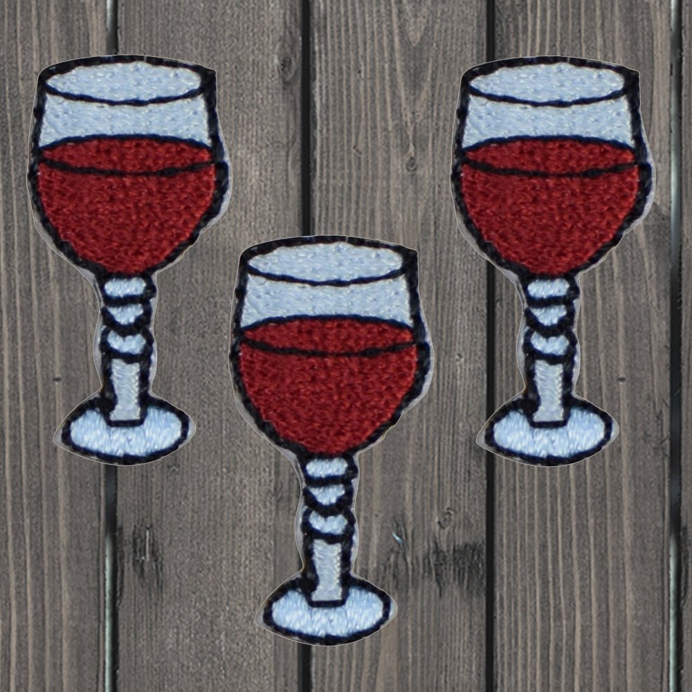 embroidered iron on sew on patch red wine merlot cabernet