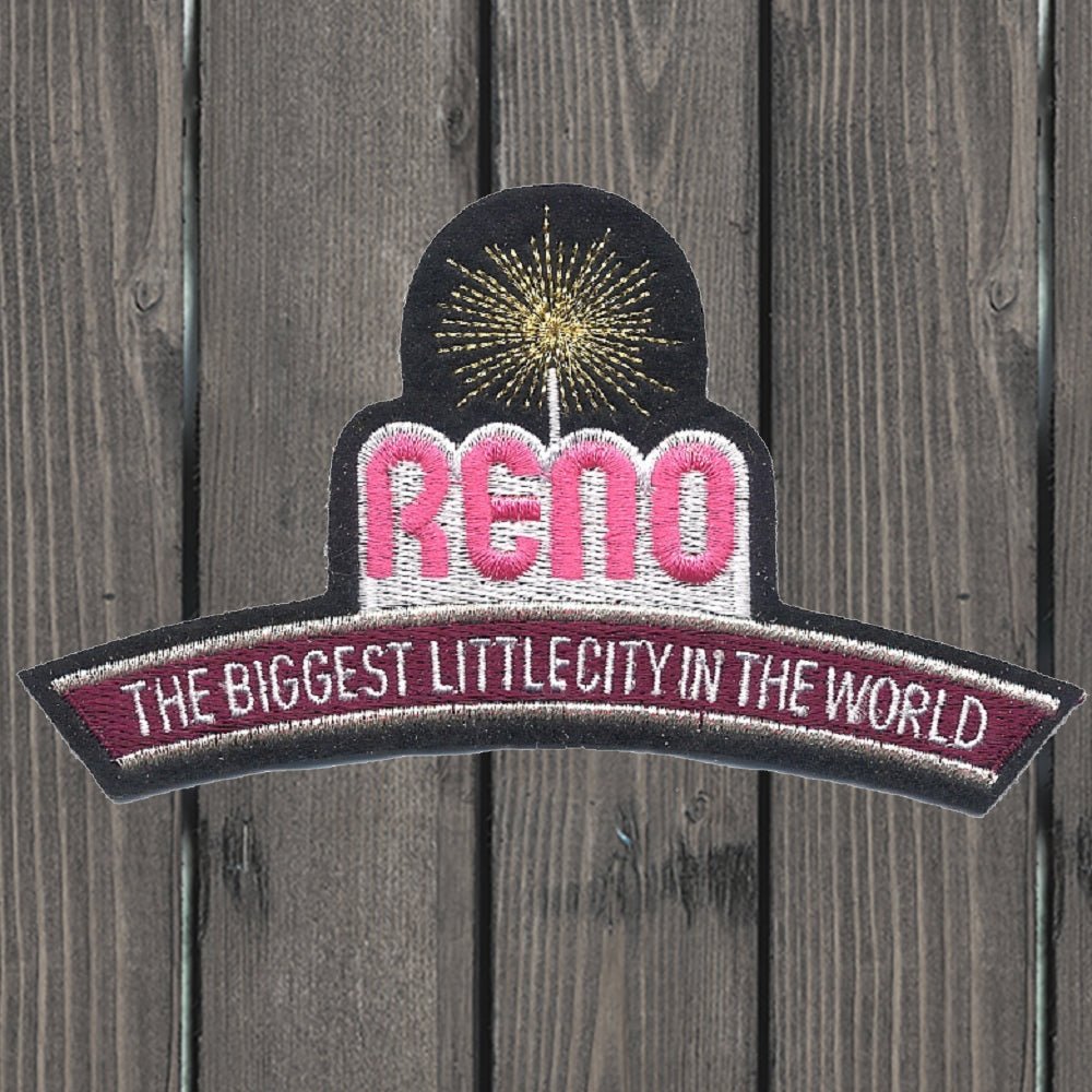 embroidered iron on sew on patch reno