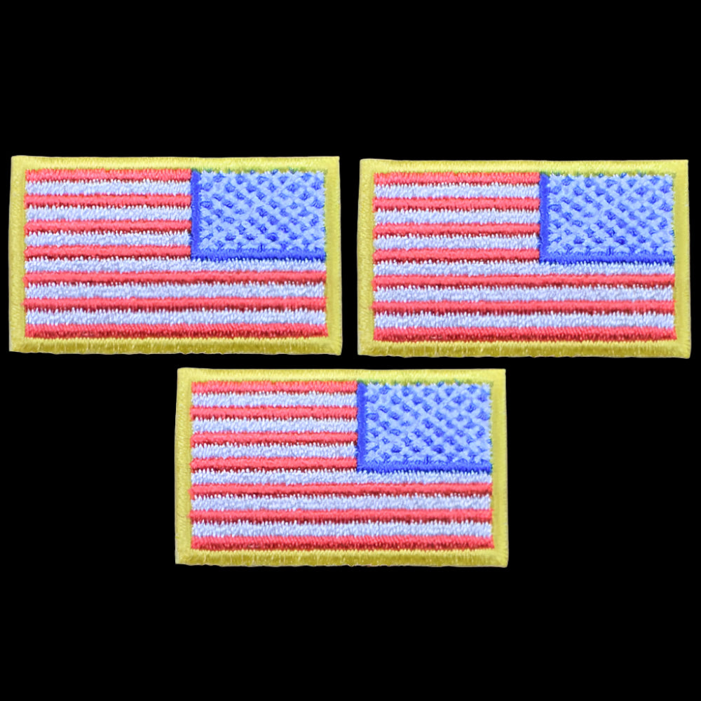 embroidered iron on sew on patch reverse usa mini