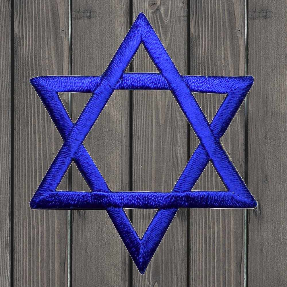embroidered iron on sew on patch royal blue star david