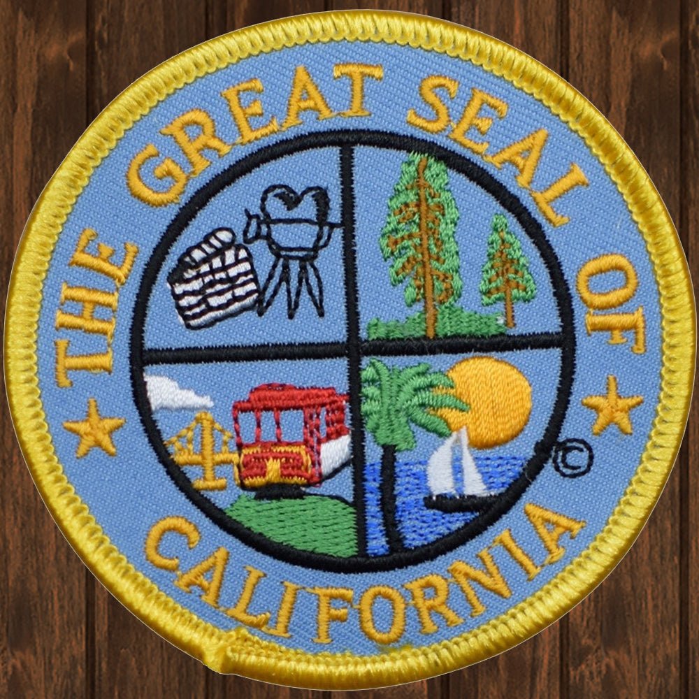 embroidered iron on sew on patch seal of CA