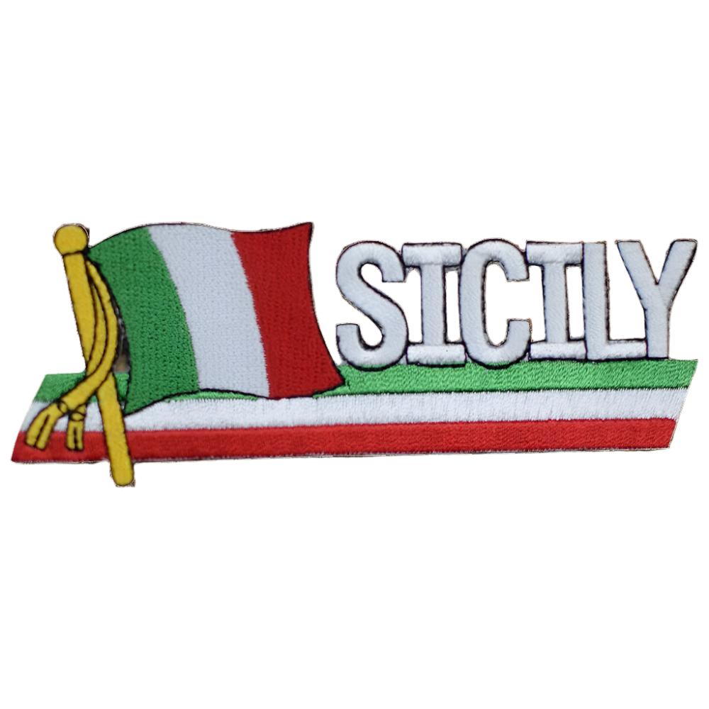 embroidered iron on sew on patch sicily