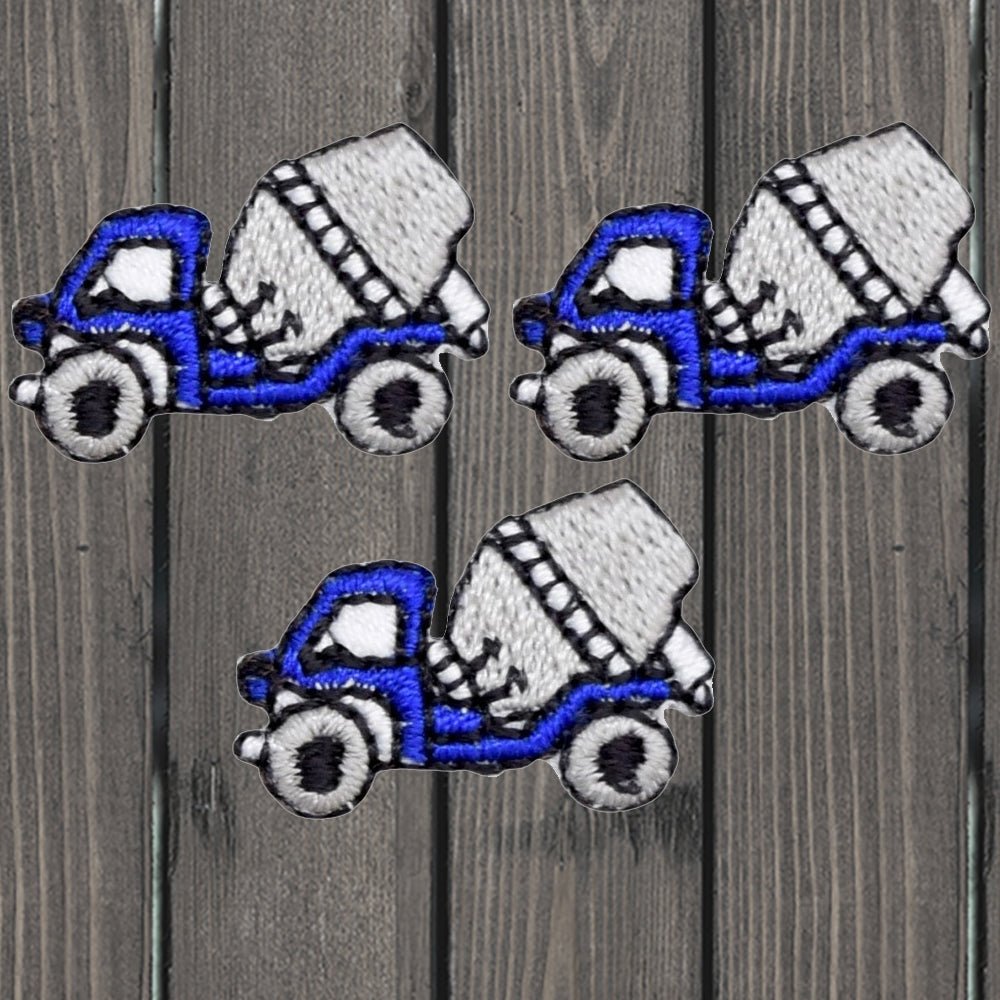 embroidered iron on sew on patch small concrete mixer dump truck