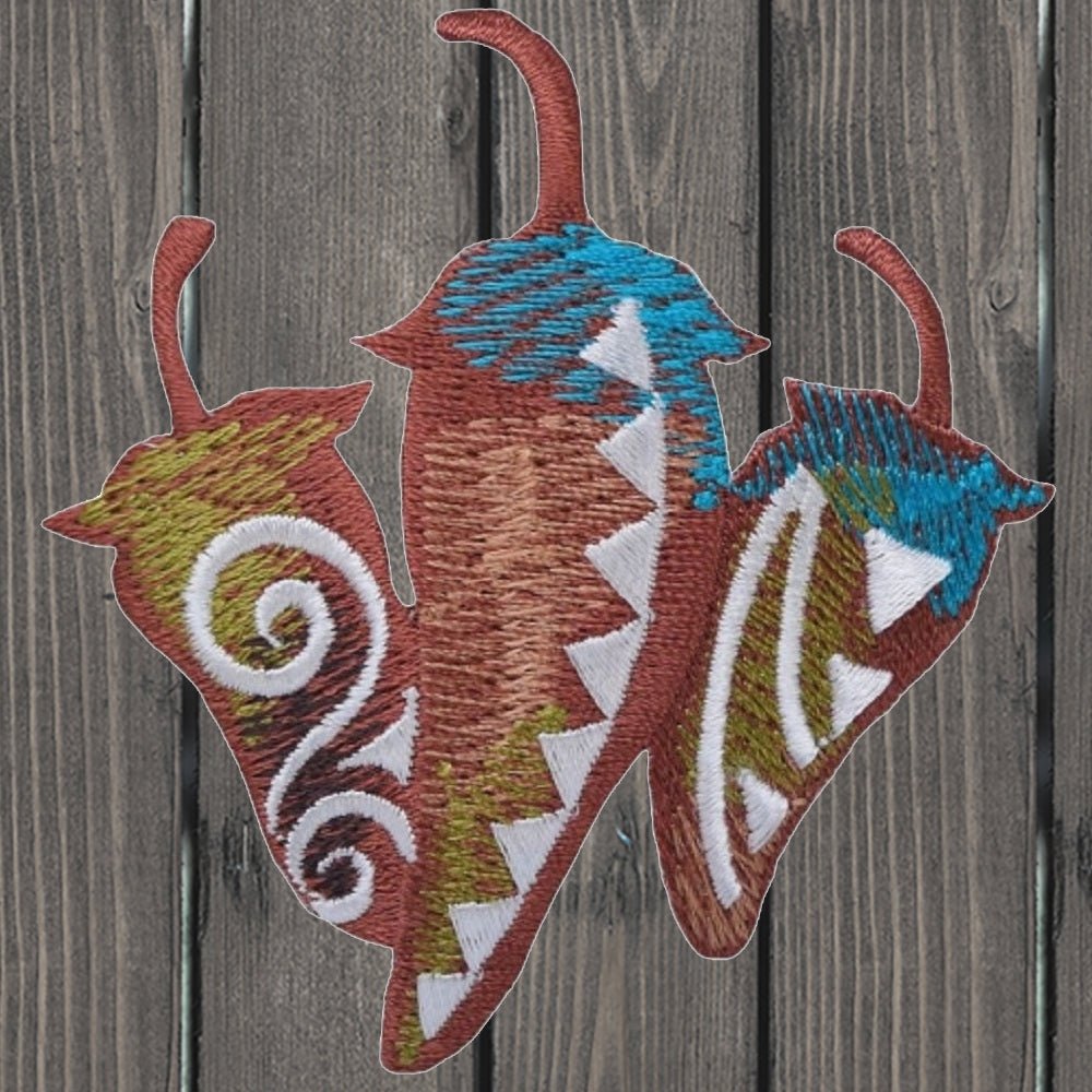 embroidered iron on sew on patch three chili peppers southwest