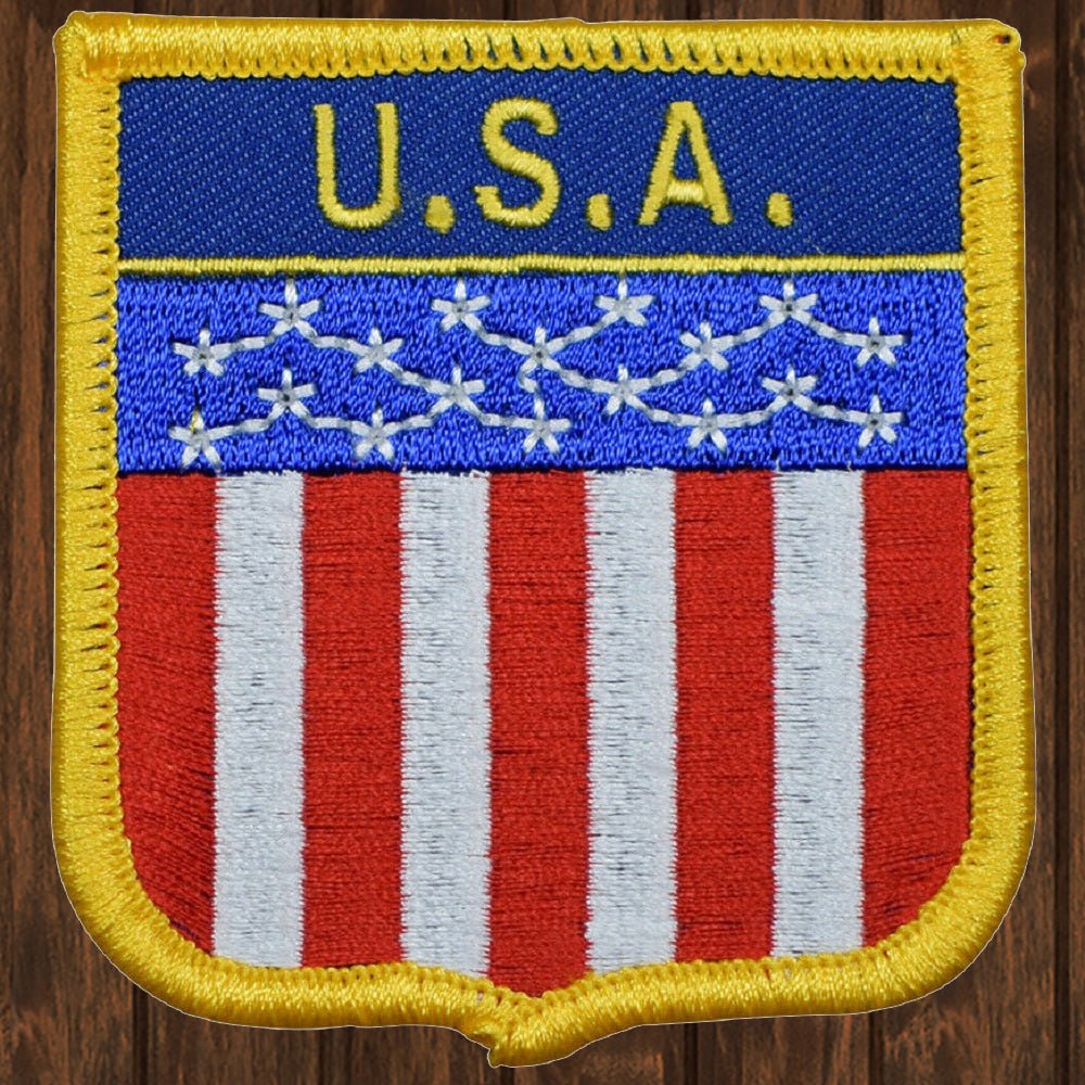 embroidered iron on sew on patch usa flag