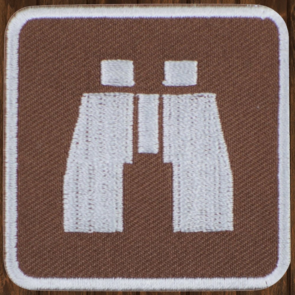 embroidered iron on sew on patch wildlife viewing sign