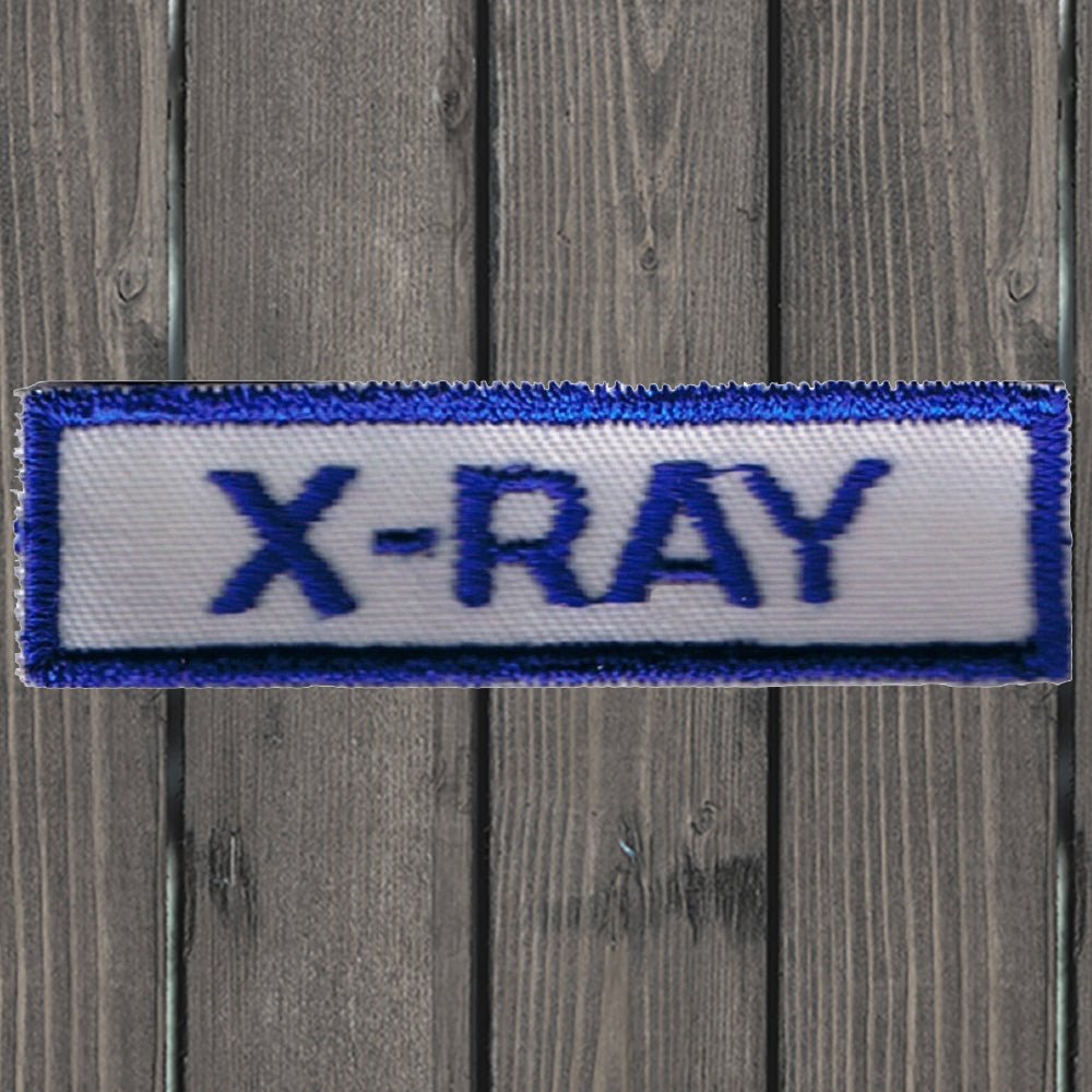 Vintage embroidered sew on patch x ray, medical badge