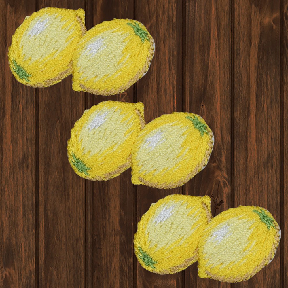 embroidered iron on sew on patch yellow lemon