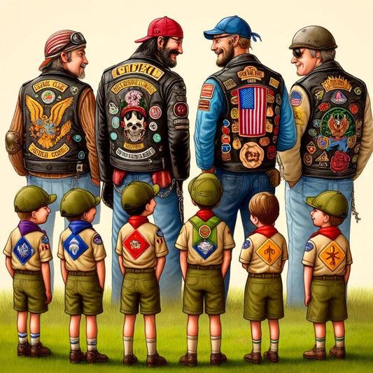 Biker Gangs & Boy Scouts proudly displaying their patches!