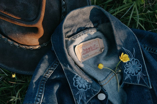 blue denim button up jacket