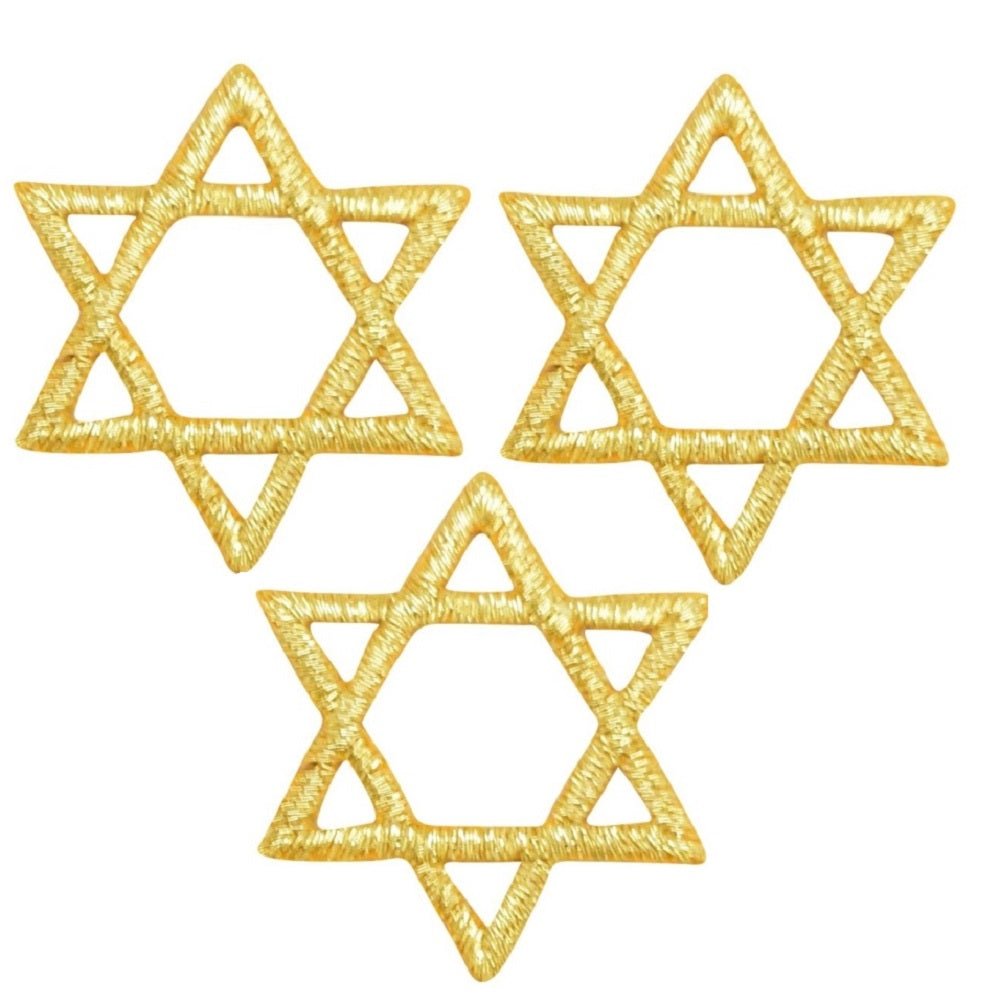 Star of David Embroidered Patch — 3-Pack — Iron On 1"