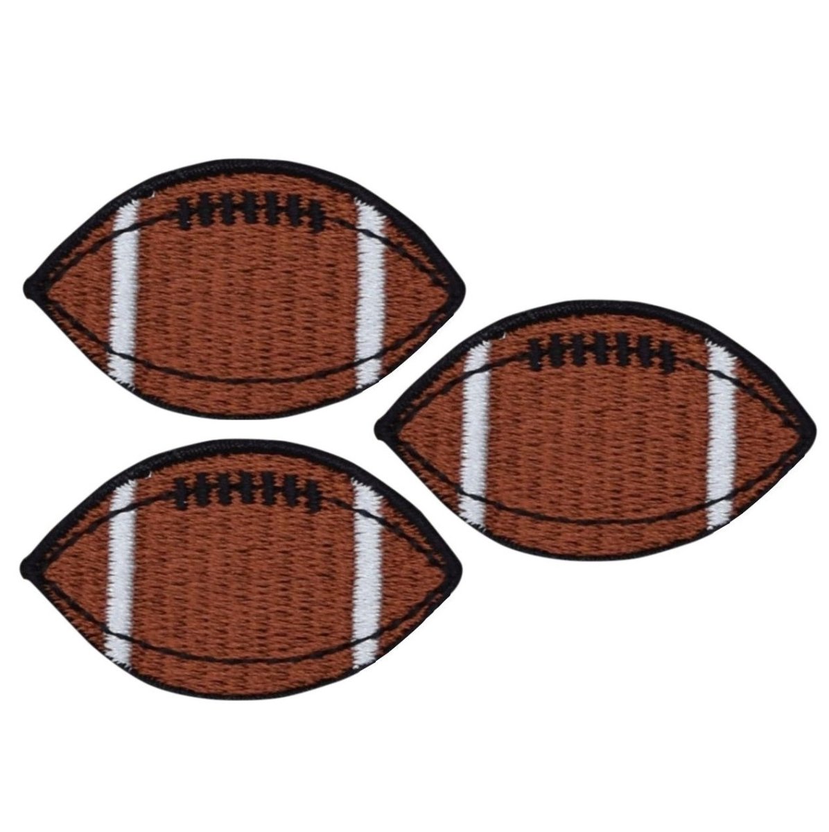Football Embroidered Patch — 3-Pack — Sports Badge 1-5/8" — Iron On
