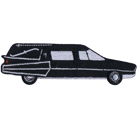 Hearse Embroidered Patch — Iron On 3.75"
