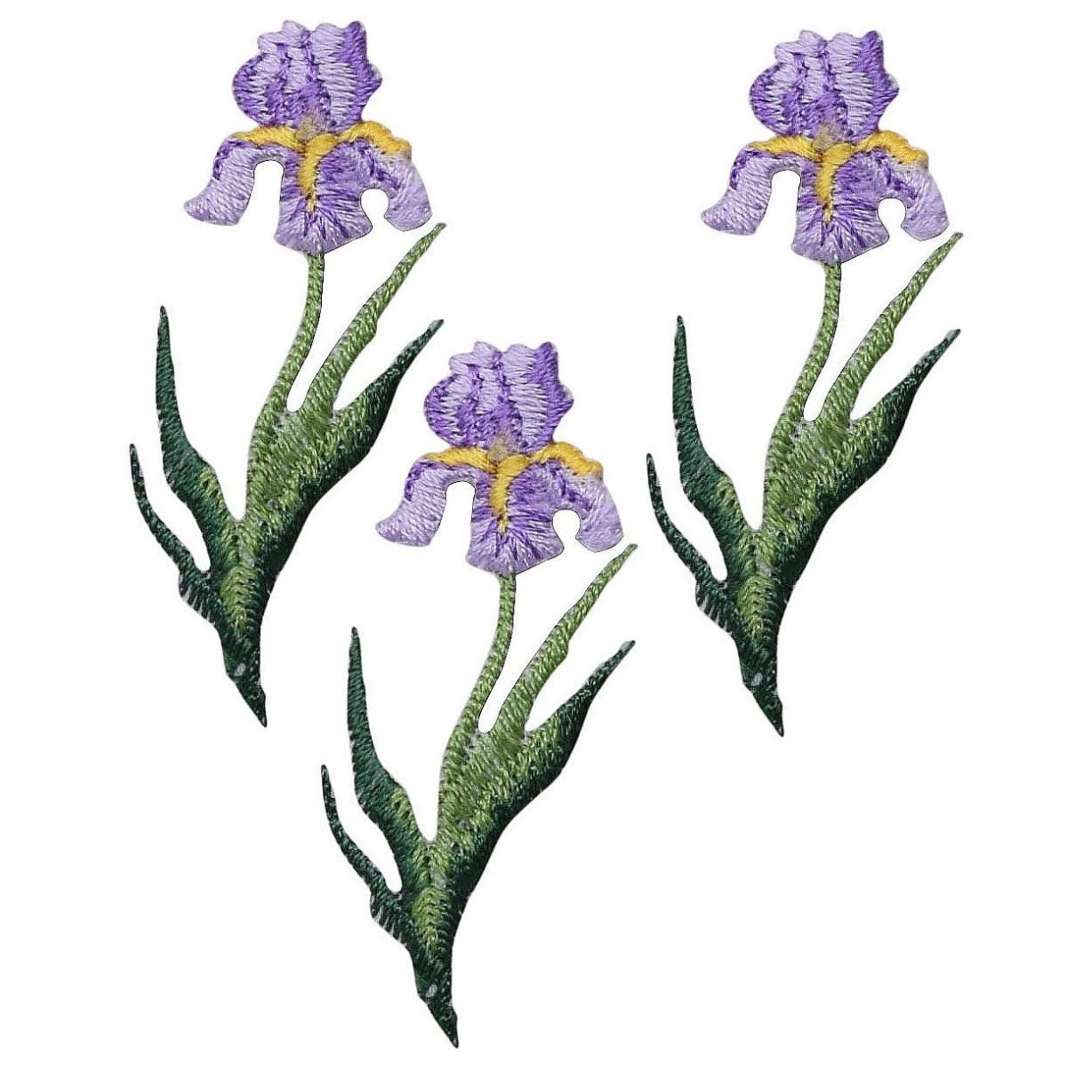 Mini Iris Embroidered Patch — 3-Pack — Iron On 2"