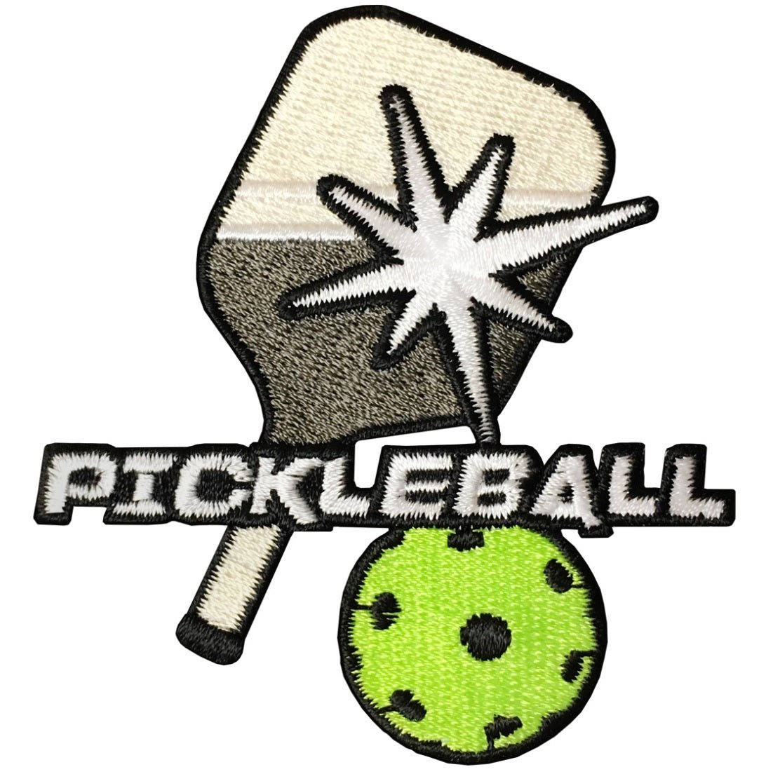 Pickle Ball Embroidered Patch — Iron On 3"