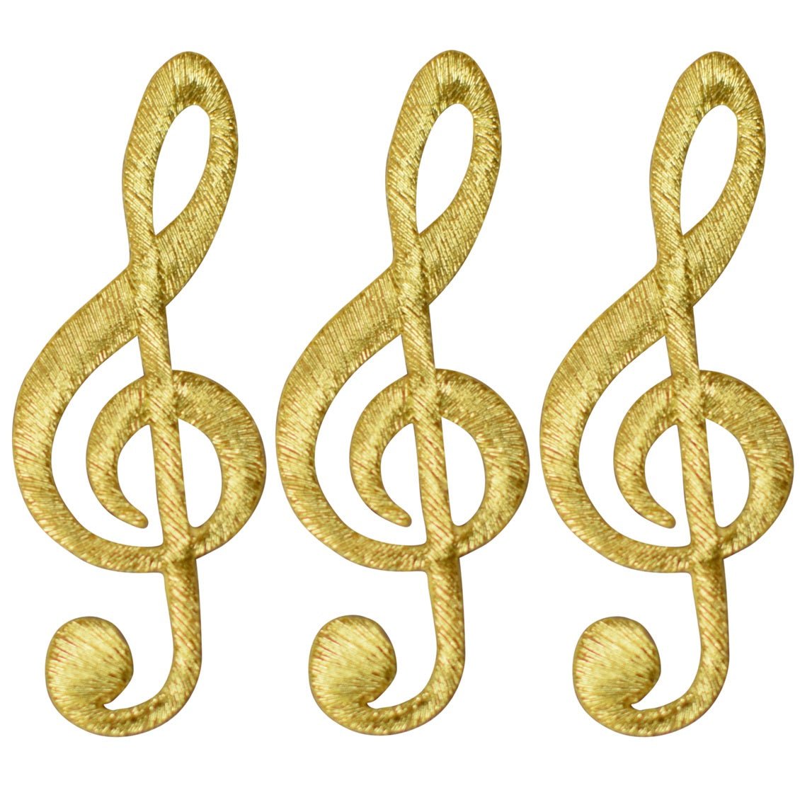 G Clef Embroidered Patch — 3-Pack — Iron On 2.25"