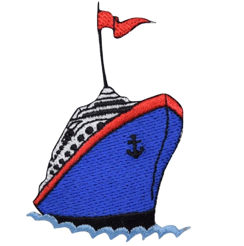 Cruise Ship Embroidered Patch - Vacation Cruise Liner -  Iron On 3"