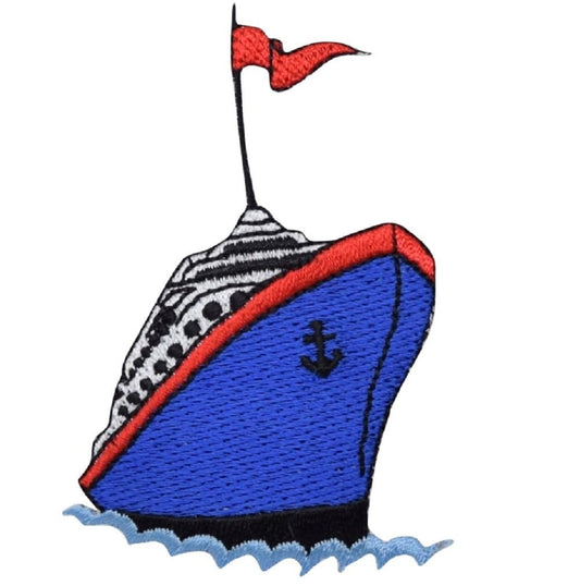 Cruise Ship Embroidered Patch - Vacation Cruise Liner -  Iron On 3"