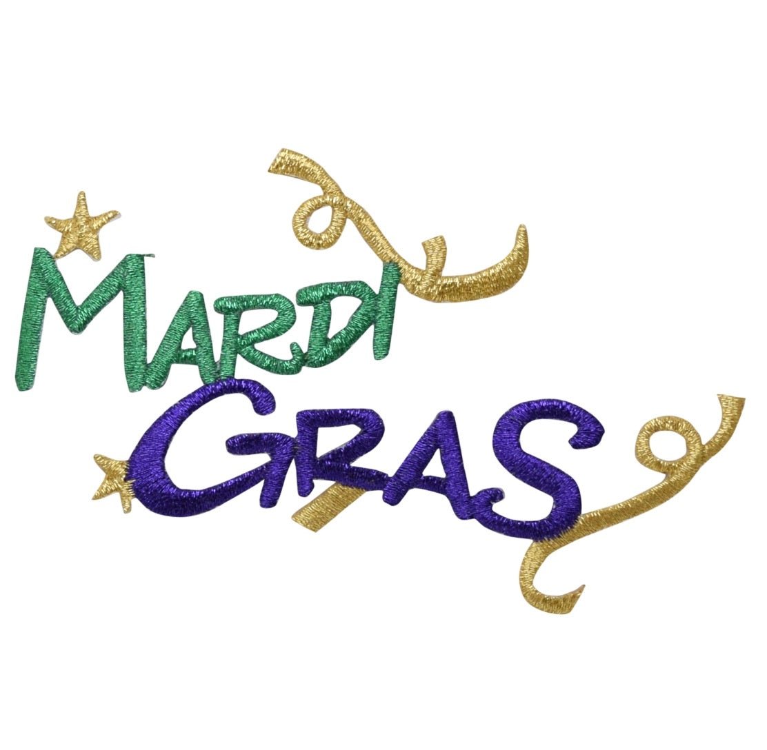 Mardi Gras Embroidered Patch — Iron On 4"