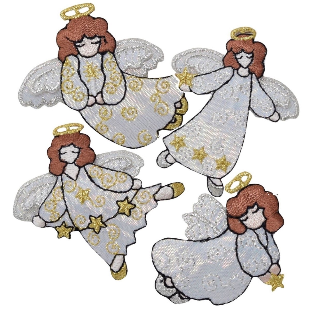 Angel Embroidered Patch — 4-Pack — Iron On 2"