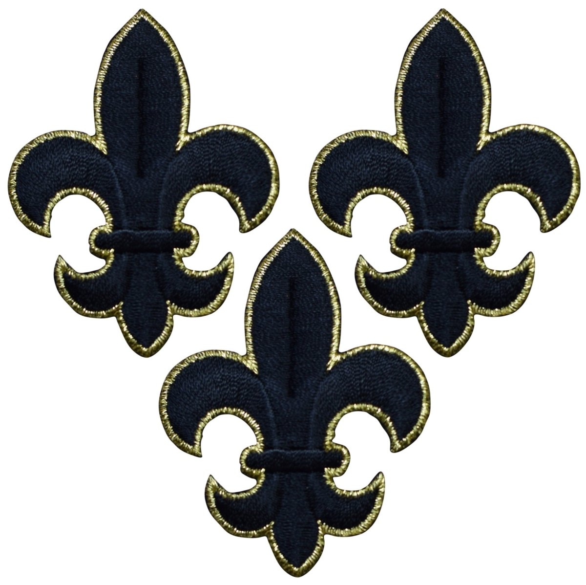 Large Fleur De Lis Embroidered Patch — 3-Pack — Iron On 2-5/8"