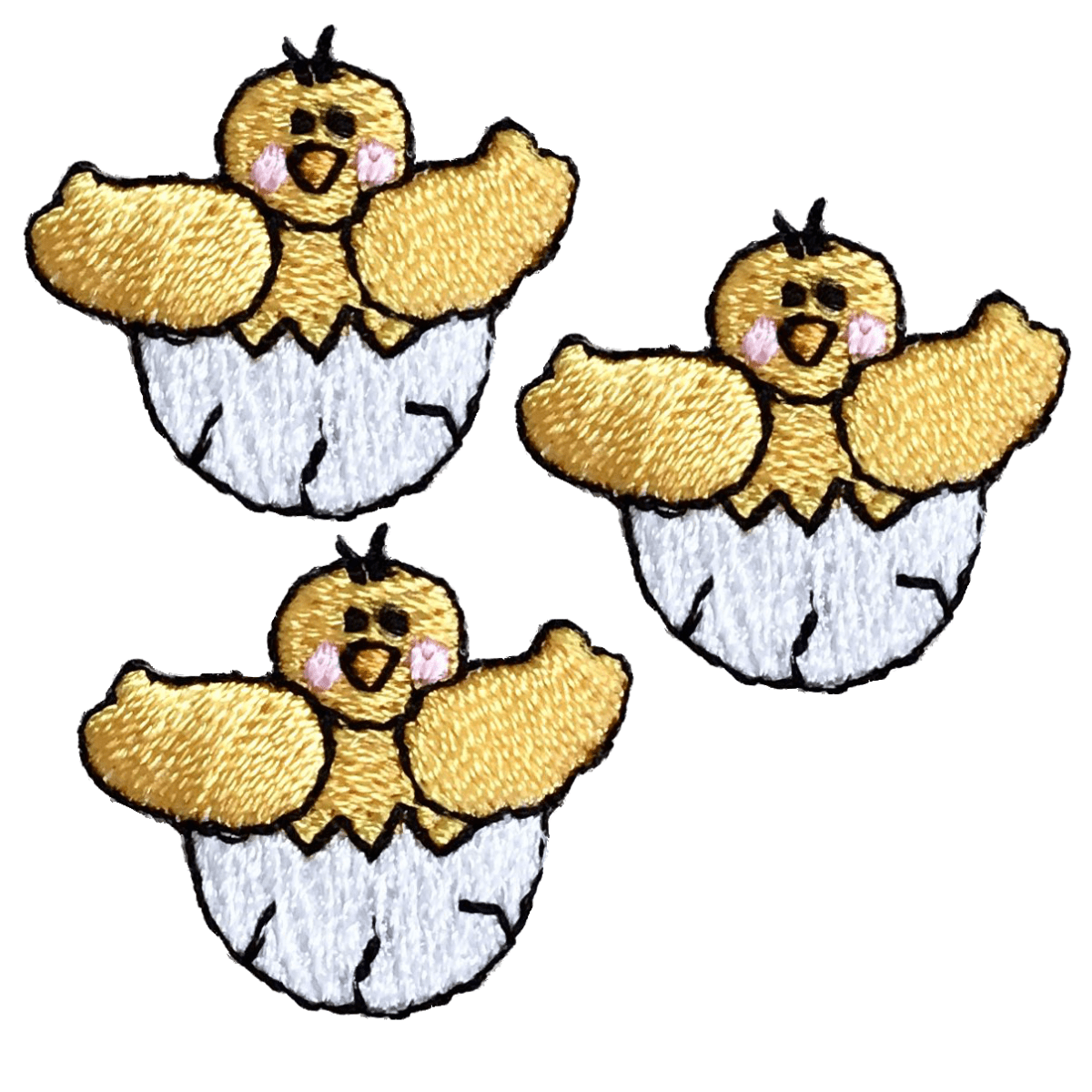 Baby Chick Embroidered Patch — 3-Pack — Iron On 15/16"