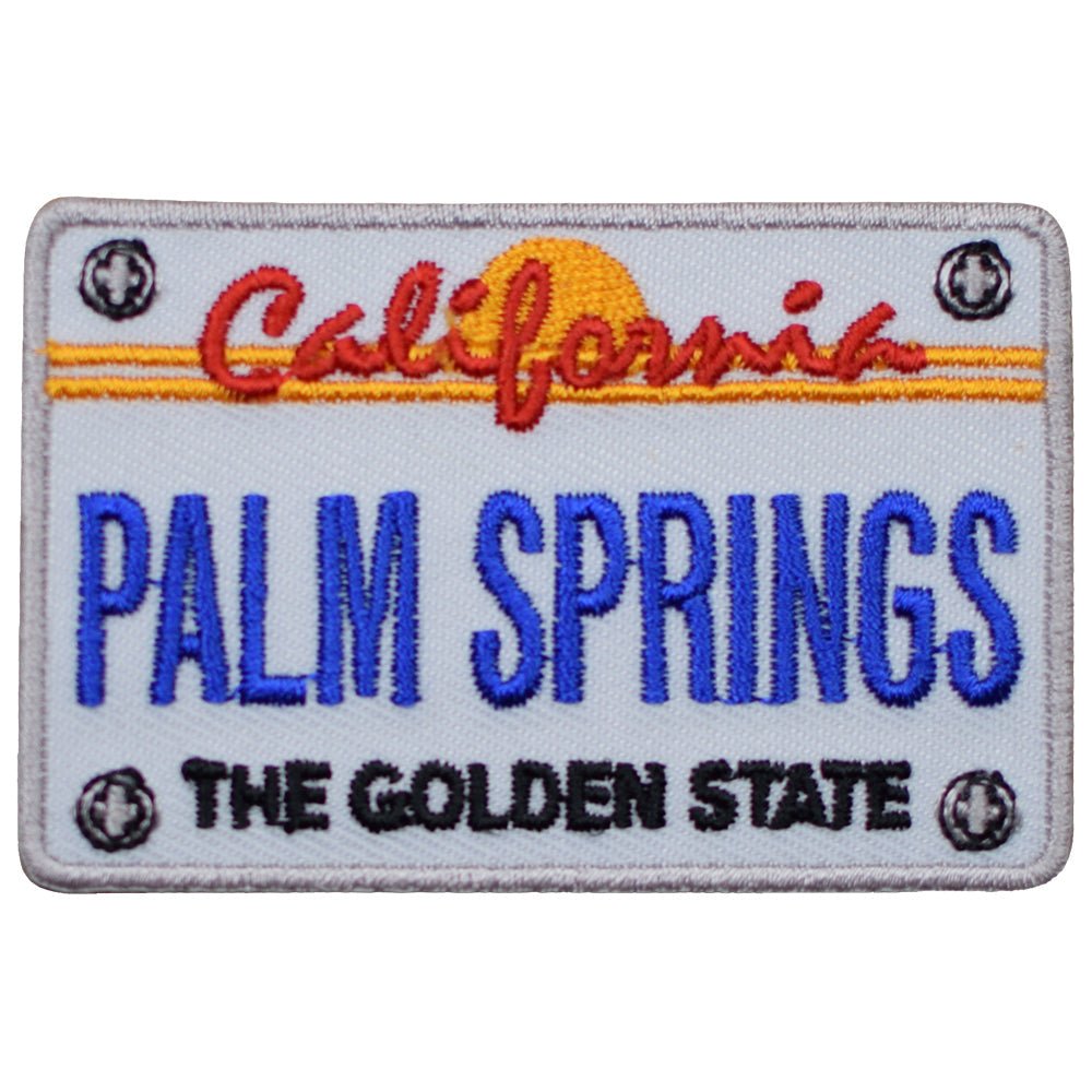 Palm Springs Embroidered Patch — California License Plate Badge 2.75" — Iron On