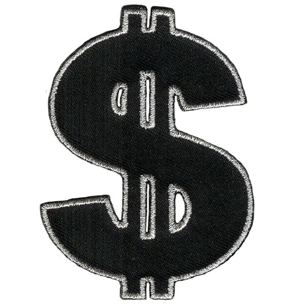 Dollar Sign Embroidered Patch — Iron On 3"