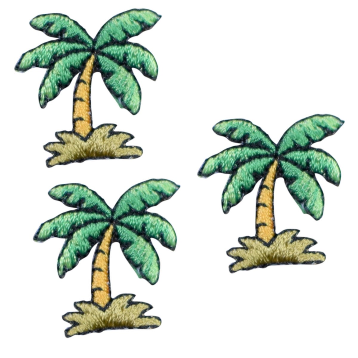 Mini Palm Tree Embroidered Patch — 3-Pack — Iron On 7/8"