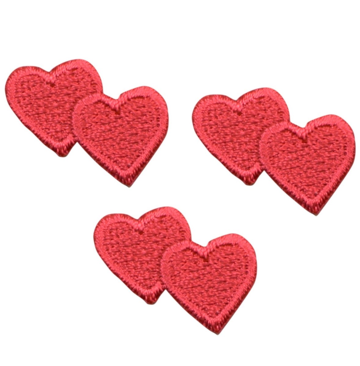 Mini Hearts Embroidered Patch — 3-Pack — Iron On 1"