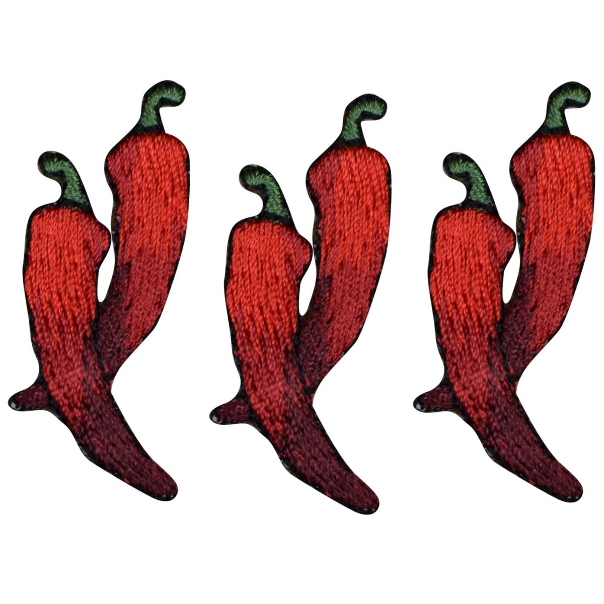 Pair of Peppers Embroidered Patch — 3-Pack — Iron On 1-3/4"