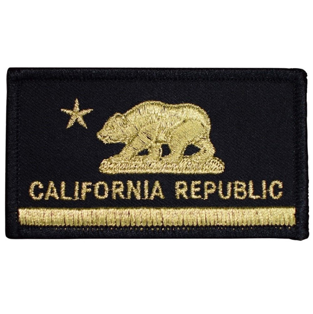 Gold & Black California State Embroidered Patch — Iron On 3.25"