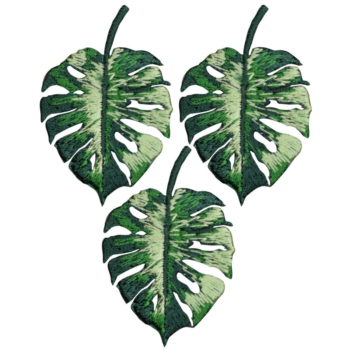 Monstera Leaf Embroidered Patch — 3-Pack — Iron On 2"