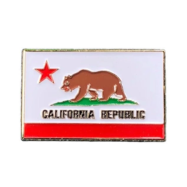 California Flag Enamel Pin - Metal, 1.25" x 0.75"