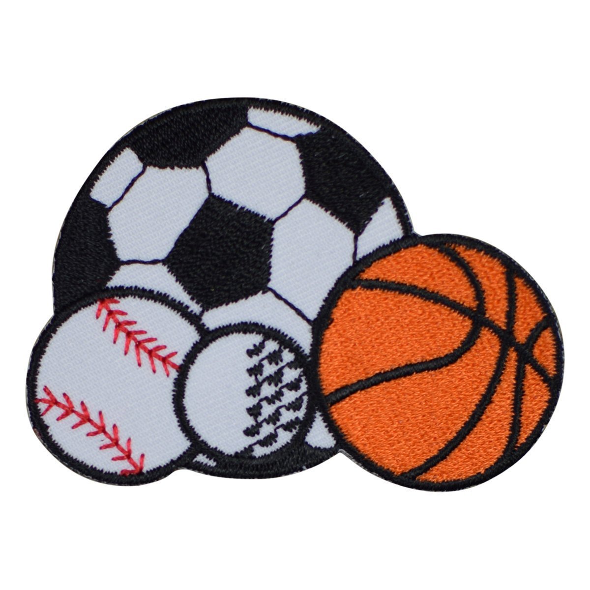 Sports Embroidered Patch — Baseball, Basketball, Golf, Soccer 2.75" — Iron On